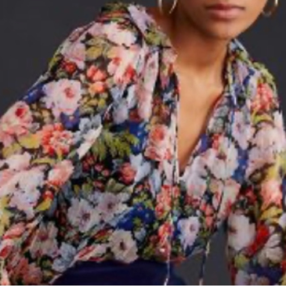 BY ANTHROPOLOGIE PEASANT BLOUSE